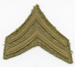 Early WWII Corporal Rank Stripes in Olive Felt (Single)