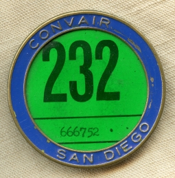 WWII Convair San Diego War Worker Badge