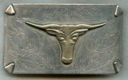 Cool, Funky 1950s Cowboy Longhorn Belt Buckle Made in Mexico