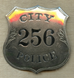 Rare & Iconic 1890's - 1900's San Antonio Texas City Police Badge #256