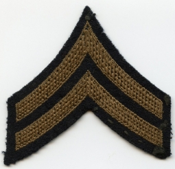 1920s Single US Army Corporal Rank Stripes Embroidered on Wool Felt