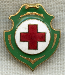 Beautiful WWI Croce Rossa Italiana Italian Red Cross Badge by Johnson Milano