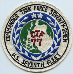 Nice Early 70's USN Commander Task Force 77 Jacket Patch Japanese Made
