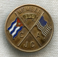 1910s-1920s Cuban-American Jockey Club (CAJC) Member Badge in 10K Gold