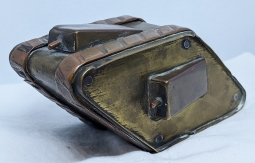 Great WWI Miniature Trench Art Tank in Copper & Brass.