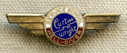 Rare WWII Curtis Wright Hell Diver Aircraft Service School War Worker Lapel Pin