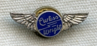 1930s-Early WWII Curtiss-Wright Employee Lapel Wing for One Year of Service