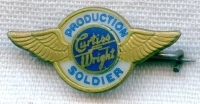 WWII Curtiss-Wright Production Soldier Lapel Pin in Plastic