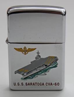 Beautiful 1959 Zippo USN Ship Lighter for the USS Saratoga CVA-60