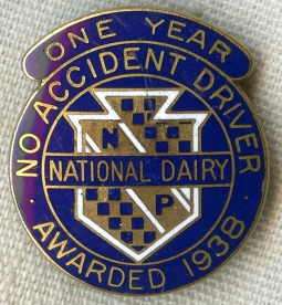Cool 1938 National Dairy Delivery Truck Driver 1 Year Safe Driving Award