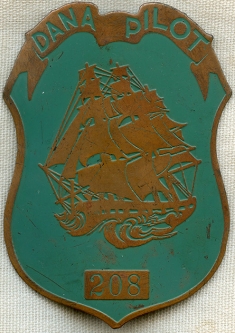 Early 1930s Dana Pilot Badge #208 from Dana Point CA by LARSCO Nautical? Police?