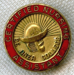 Late 1960s DeAnza College CNA Nursing Graduation Pin by Josten's