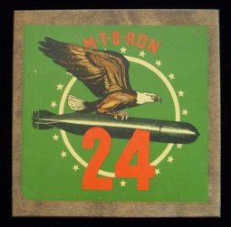 WWII Decal-on-Wood Plaque for US Navy PT Squadron 24 (MTB RON 24)