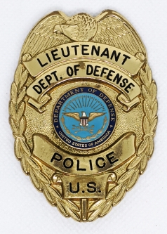 Great 1980's - 90's US Dep. of Defense Police Lieutenant Badge, as worn at Portsmouth Naval Shipyard