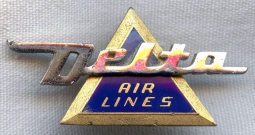 Nice Early 1960's Delta Air Lines Agent & Ground Crew Hat Badge 3rd Issue