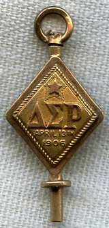 Vintage 1950 Delta Sigma Rho Fraternity Membership Pin in 14K Gold