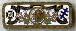 1913 Knights' Templar Denver 32nd Triennial Conclave Enameled Bar Pin