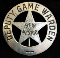 Great Old 1920's New Mexico Deputy Game Warden Circle Star Badge