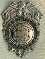 Great 1900's - 1910's "Stock" Deputy Sheriff Fancy Eagle Top Badge with Kansas State Seal