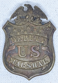 Wonderful 1880's - 1890's Chief Deputy US Marshal Badge with "The Look"