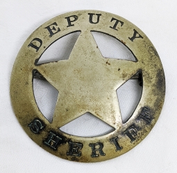 Iconic ca 1870's - 1880's Old West Deputy Sheriff Circle Star with Hand Stamped Lettering