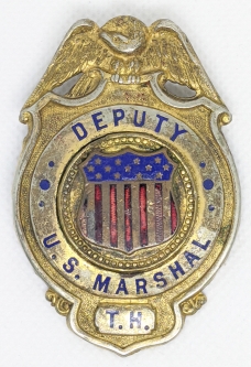 Ext Rare ca 1920's - 30's Deputy U. S. Marshal Badge for the Territory of Hawaii