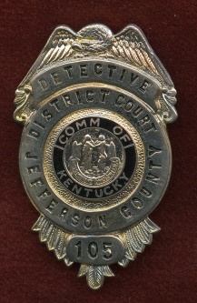 Ca 1950's Jefferson County District Court, KY Detective Badge.
