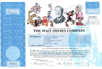 1993 Walt Disney Company Stock Certificate, 1 Share, Uncancelled