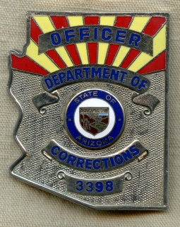 1960s - 70s Arizona Department of Corrections Officer Badge