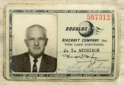 Cool Korean Era Douglas Aircraft Co Employee Photo ID Card 1950