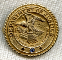 1950's US Department of Justice (DOJ) 5 Years of Service Pin 14K Gold