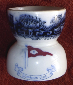 Circa 1880s-1890s Dominion Line Steamship China Double Egg Cup