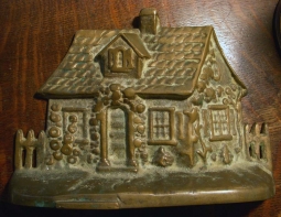 Vintage 1920's Albany Foundry Brass Cape Code Cottage Doorstop