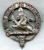 Scottish Silver Date Stamped 1907-1908 McDowall Clan Badge from Edinburgh