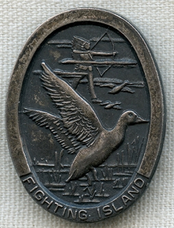 Great 40's-50's Sterling Silver Duck Hunting Badge from Wyandotte Chemical Co.'s Fighting Island