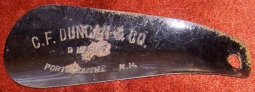 Old Shoe Horn from C. F. Duncan & Co. Shoe Store of Portsmouth, New Hampshire