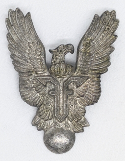 Ext Rare WWI-1920s Romanian Pilot Badge with Ferdinand I Cypher