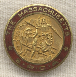 Beautiful Ca 1900 Massachusetts Society for the Prevention of Cruelty to Animals Member Lapel Badge