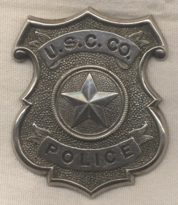 Early 1900s United States Cartridge Company U.S.C. Co. Factory Police Badge