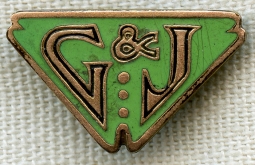 IDENTIFIED - Early 20th C. Adv. Lapel Pin for G & J Tires Gormully & Jeffrey Mfg. Co.