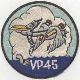 Early 1950s Japanese-Made Jacket Patch for US Navy VP-45 Patrol Squadron