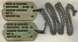 Nice, Early WWII US Army Dog Tags with Next of Kin (NOK) Address, T-43