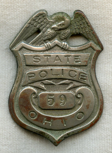 new york state police badge. Early Ohio State Police Badge