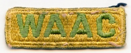 Early WWII Women's Army Auxiliary Corps (WAAC) Shoulder Tab
