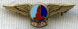 1940s Eastern Airlines 10K Gold 10 Years of Service Lapel Pin