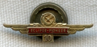 1940s Eclipse-Pioneer (Bendix Division) 10 Years of Service Lapel Pin 10K
