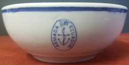 Ca 1951 Ecuadorian Navy Salad Bowl in Heavy Porcelain by Warwick China