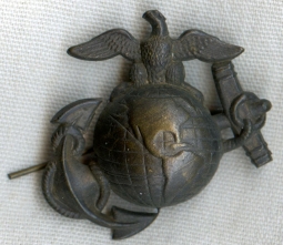 Beautiful, Early USMC E.M. Model 1892 Rare Undress Hat Badge as seen on Span-Am War "Slouch" Hats