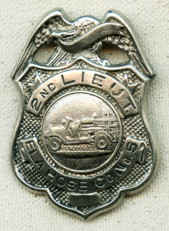 Great 1910's - 20's Rochester, NH ELA Hose Co No 5 2nd LT. Fire Badge