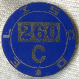 1930s Elsico (Elyria Iron & Steel Co.) Enameled Worker Badge from Cleveland, Ohio